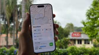 Apple Maps open on an iPhone