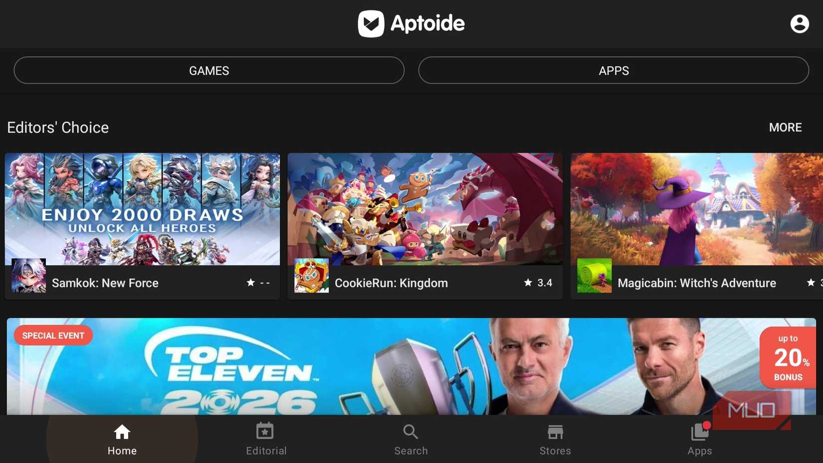 Aptoide app store on Google TV