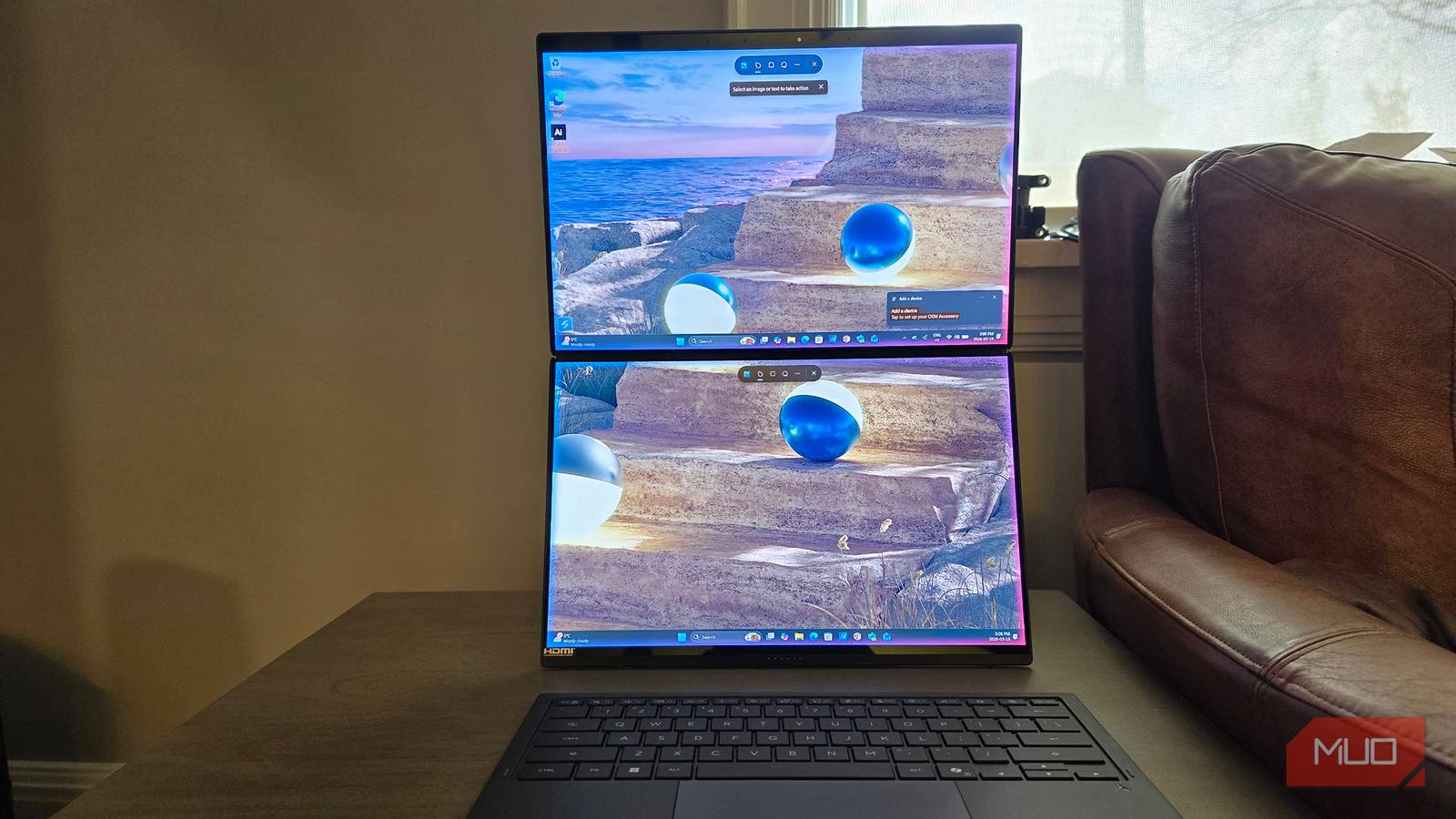 I didn’t expect this laptop to beat a dual-monitor setup, but it does