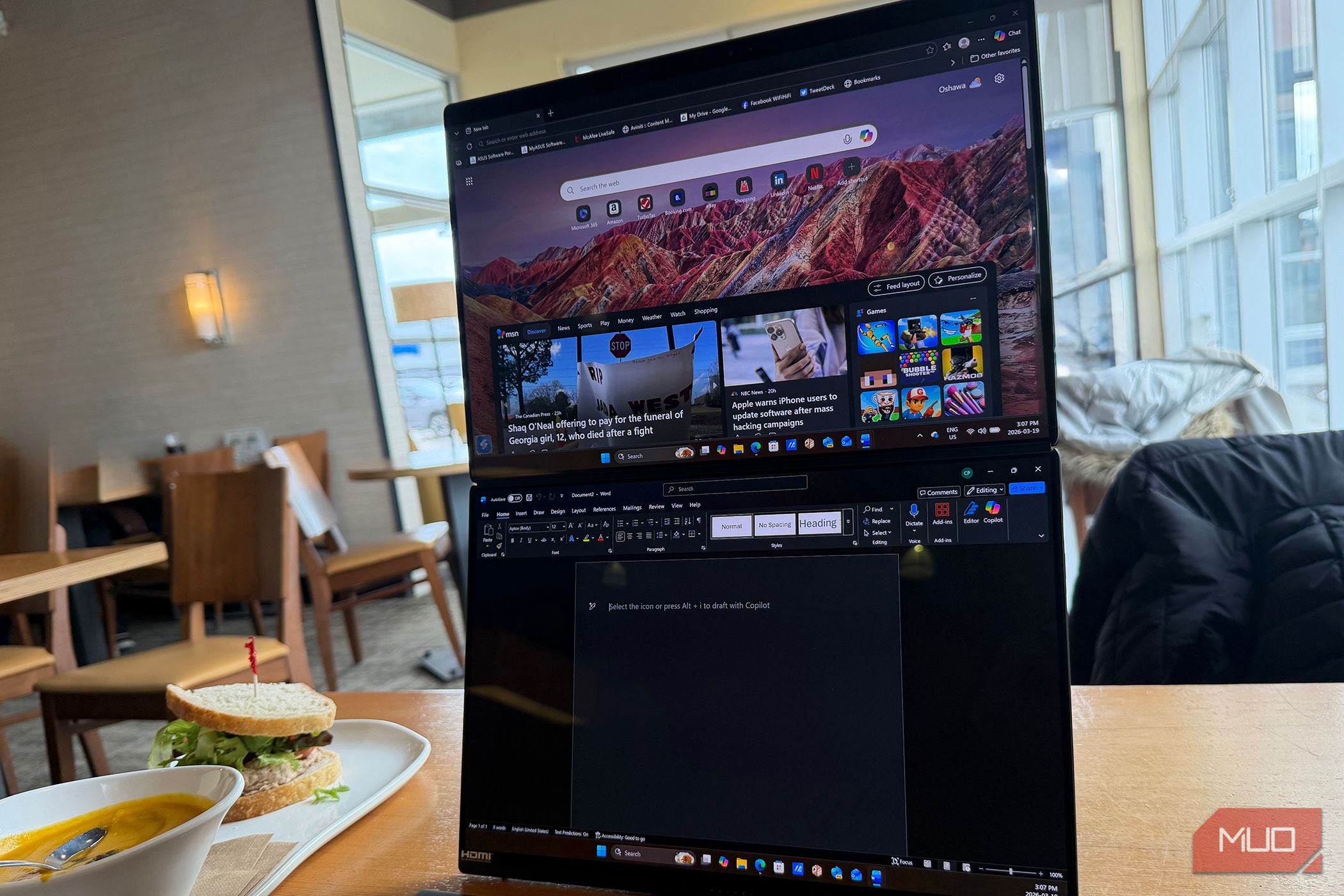 I didn’t expect this laptop to beat a dual-monitor setup, but it does