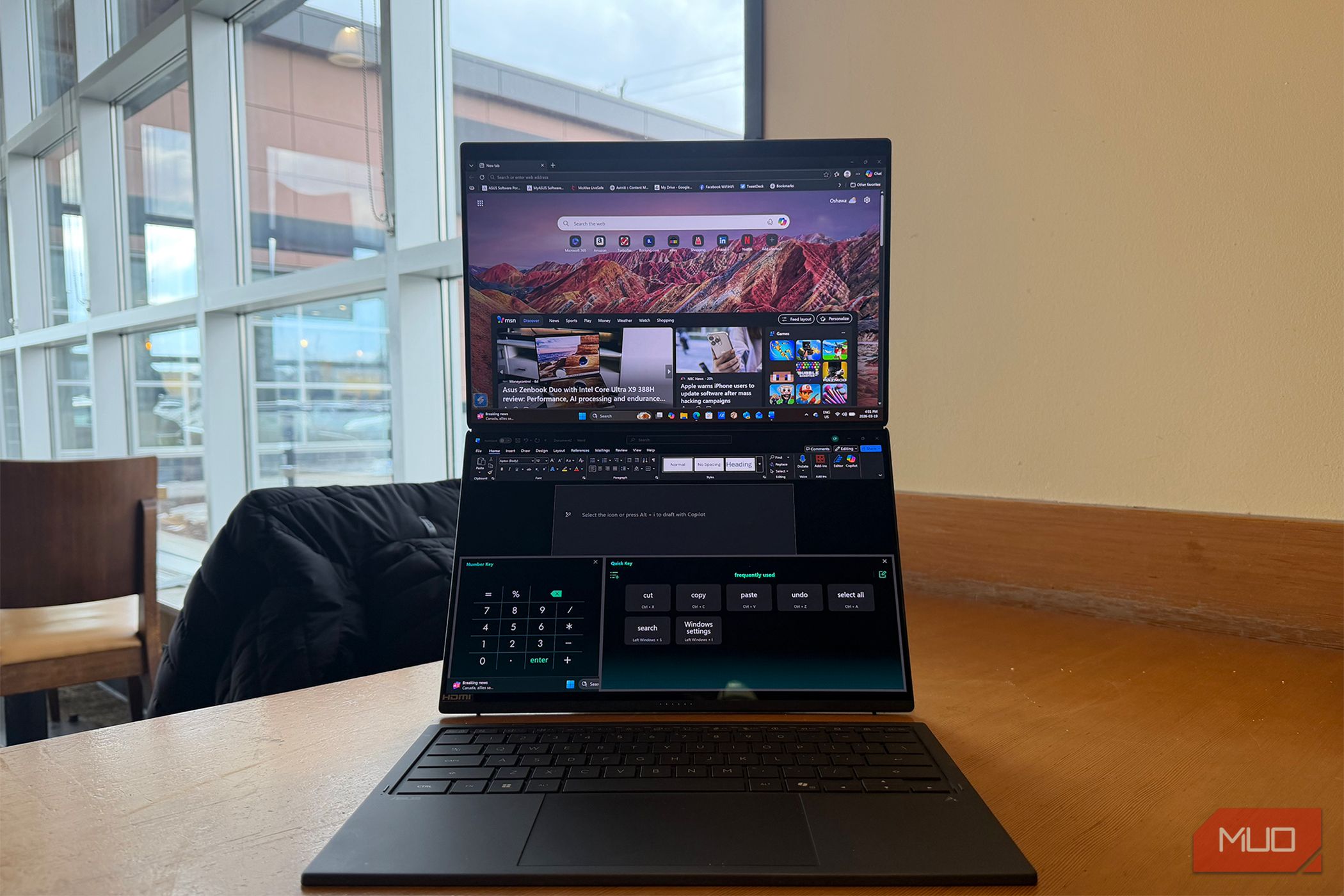 I didn’t expect this laptop to beat a dual-monitor setup, but it does