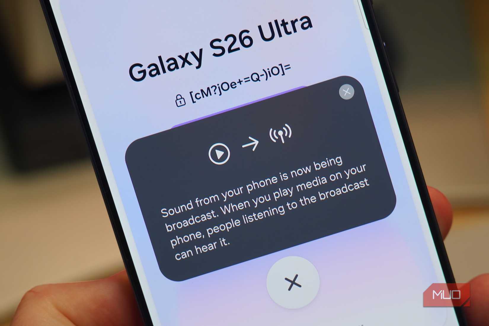 Samsung Galaxy S26 Ultraでの音声伝送確認の拡大図。