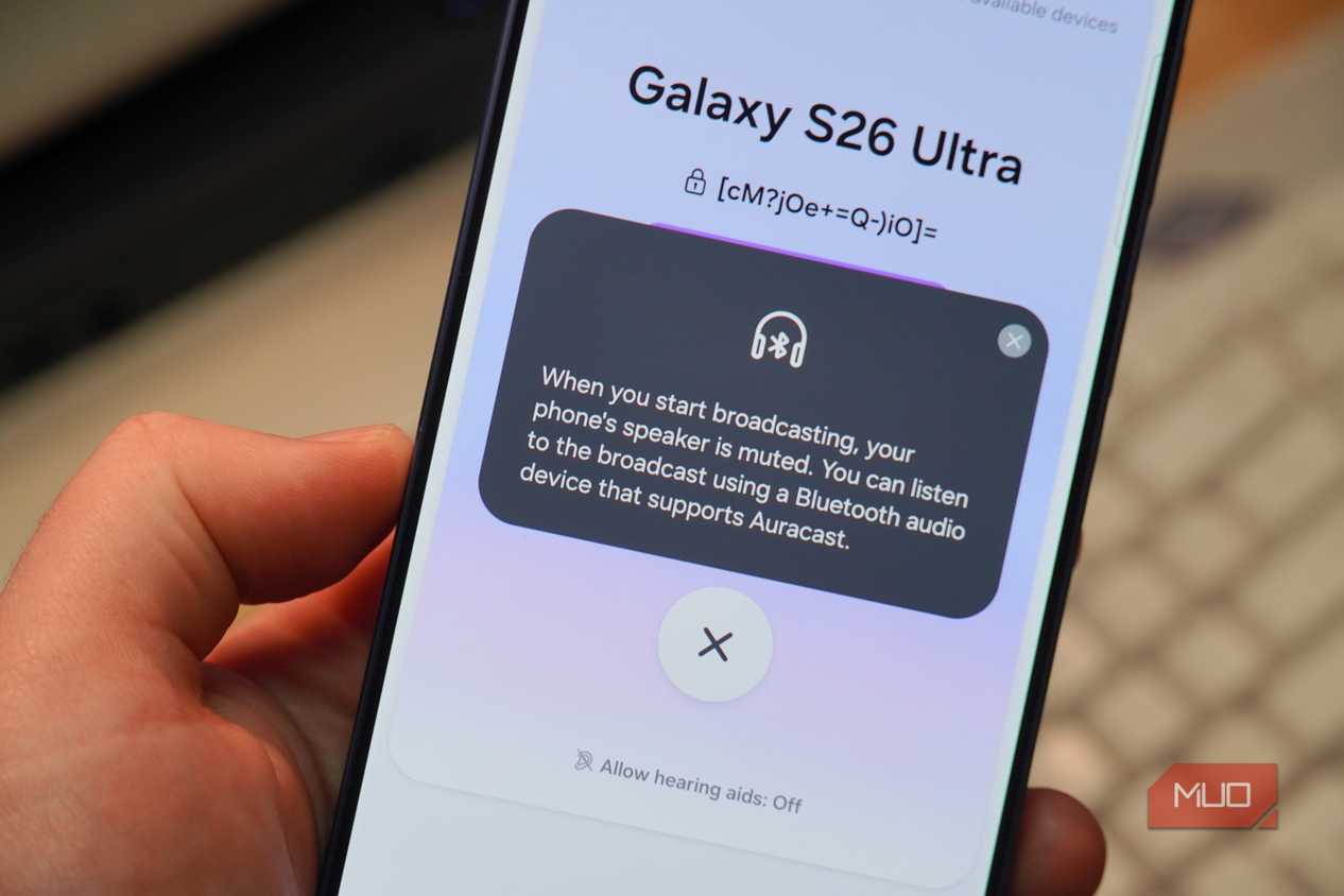 Broadcasting content from your phone to compatible earbuds.
