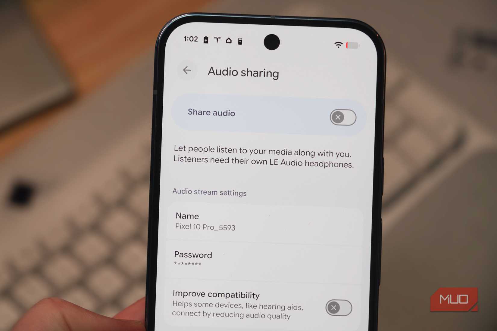 Audio sharing on a Pixel.
