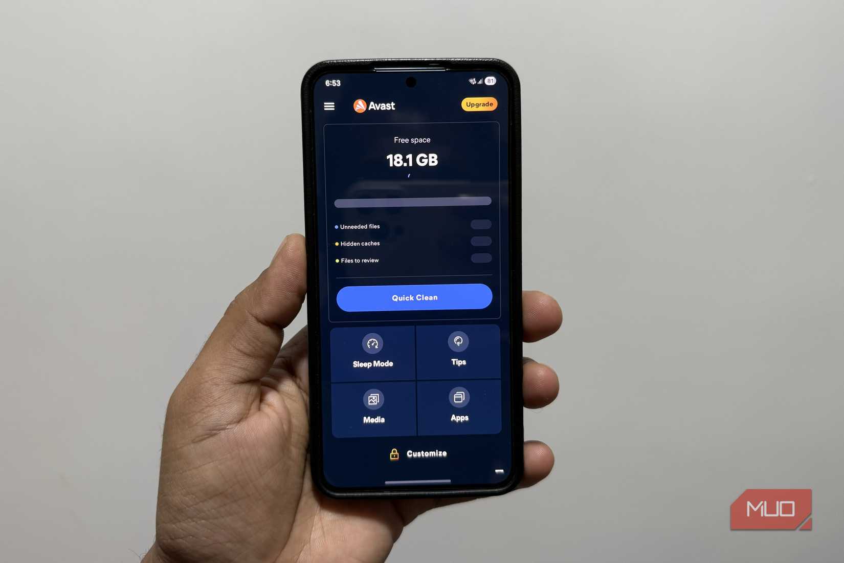 Avast cleaner app on Android phone