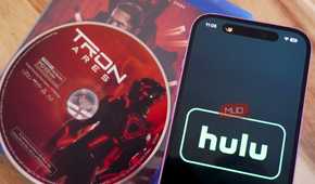 A Blu-ray disc next to the Hulu app.