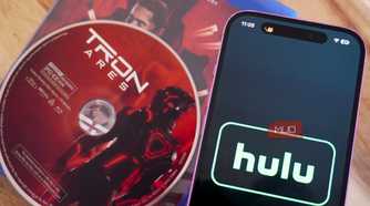 A Blu-ray disc next to the Hulu app.