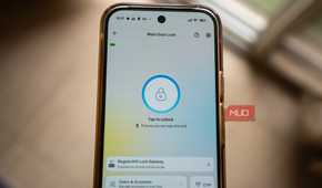 Bluetooth unlock button on the companion app of a smart door lock