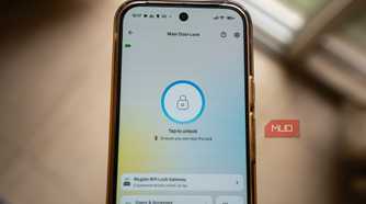 Bluetooth unlock button on the companion app of a smart door lock