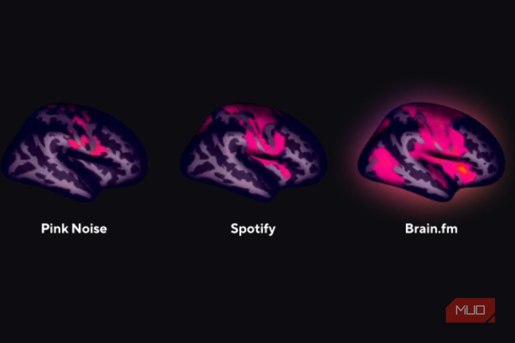Brain.fm psychology comparison with Pink Noise and Spotify