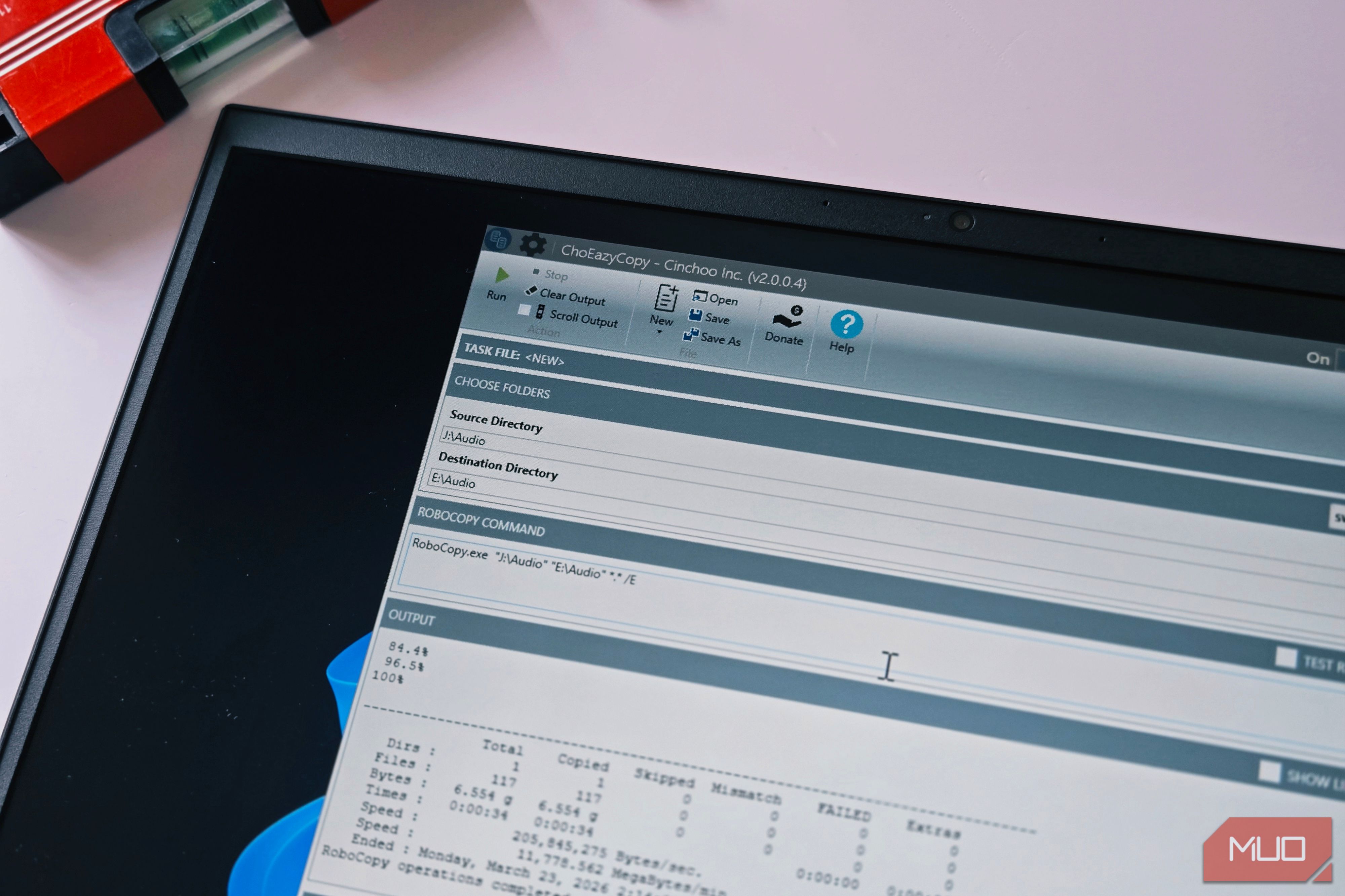 ChoEazyCopy app open on a HP Pavillion laptop