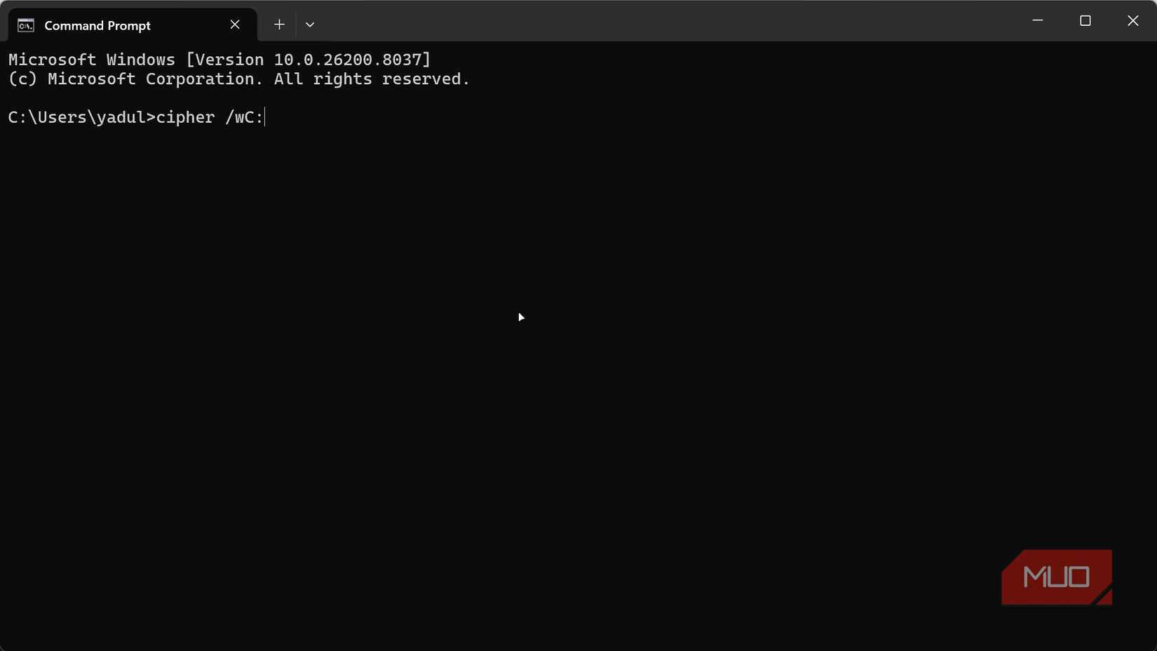cipher command for overwriting entire drive.