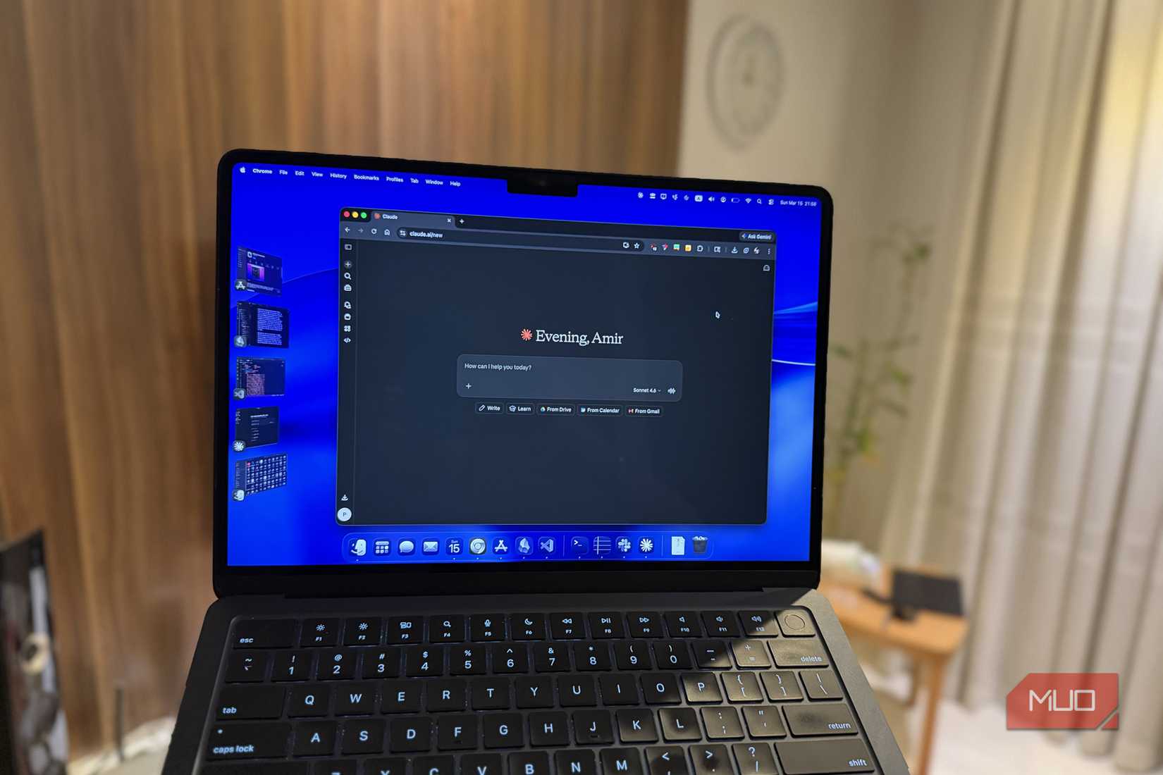Claude open in a browser on a laptop