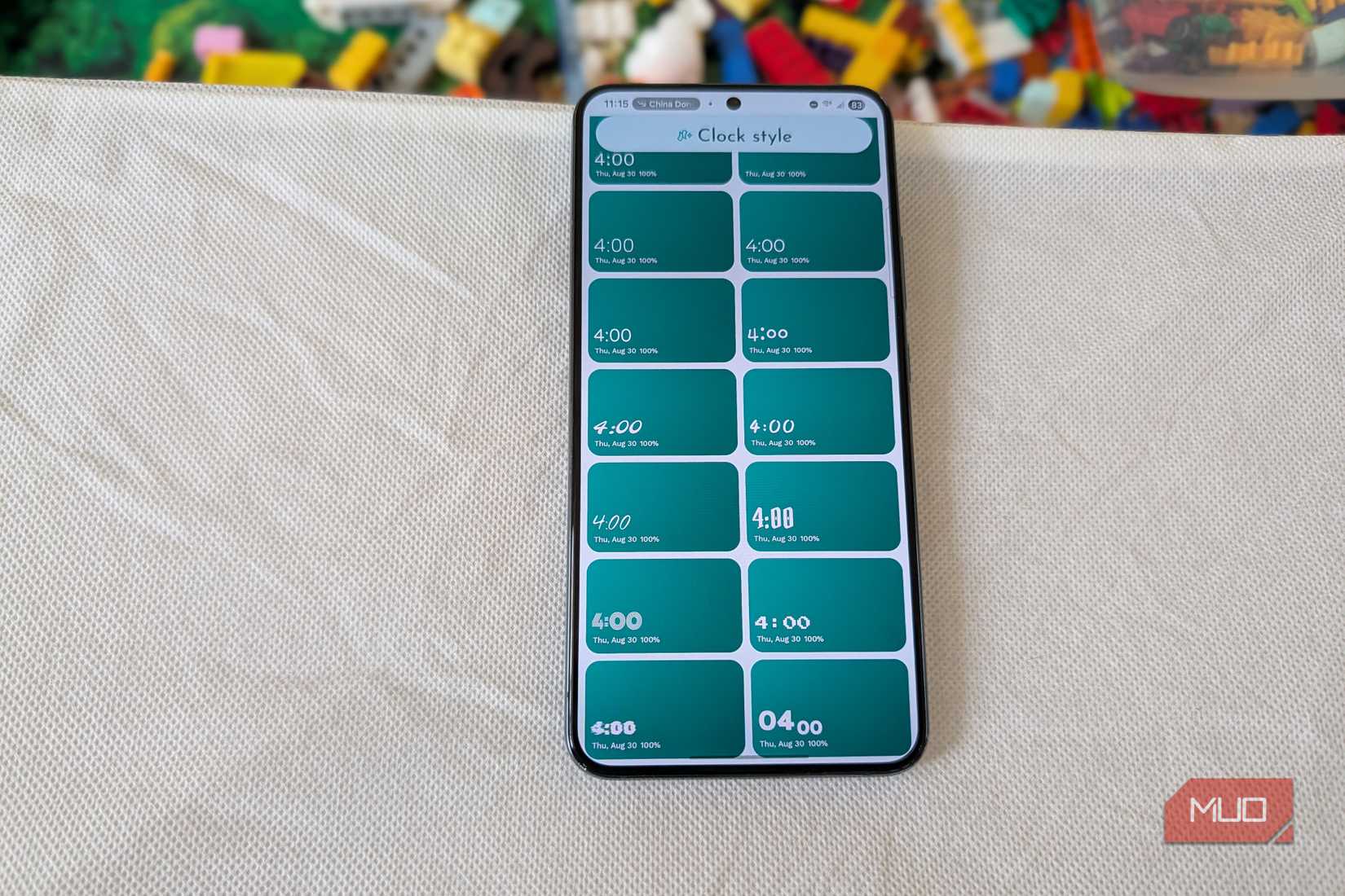 Niagra Launcher clock choices