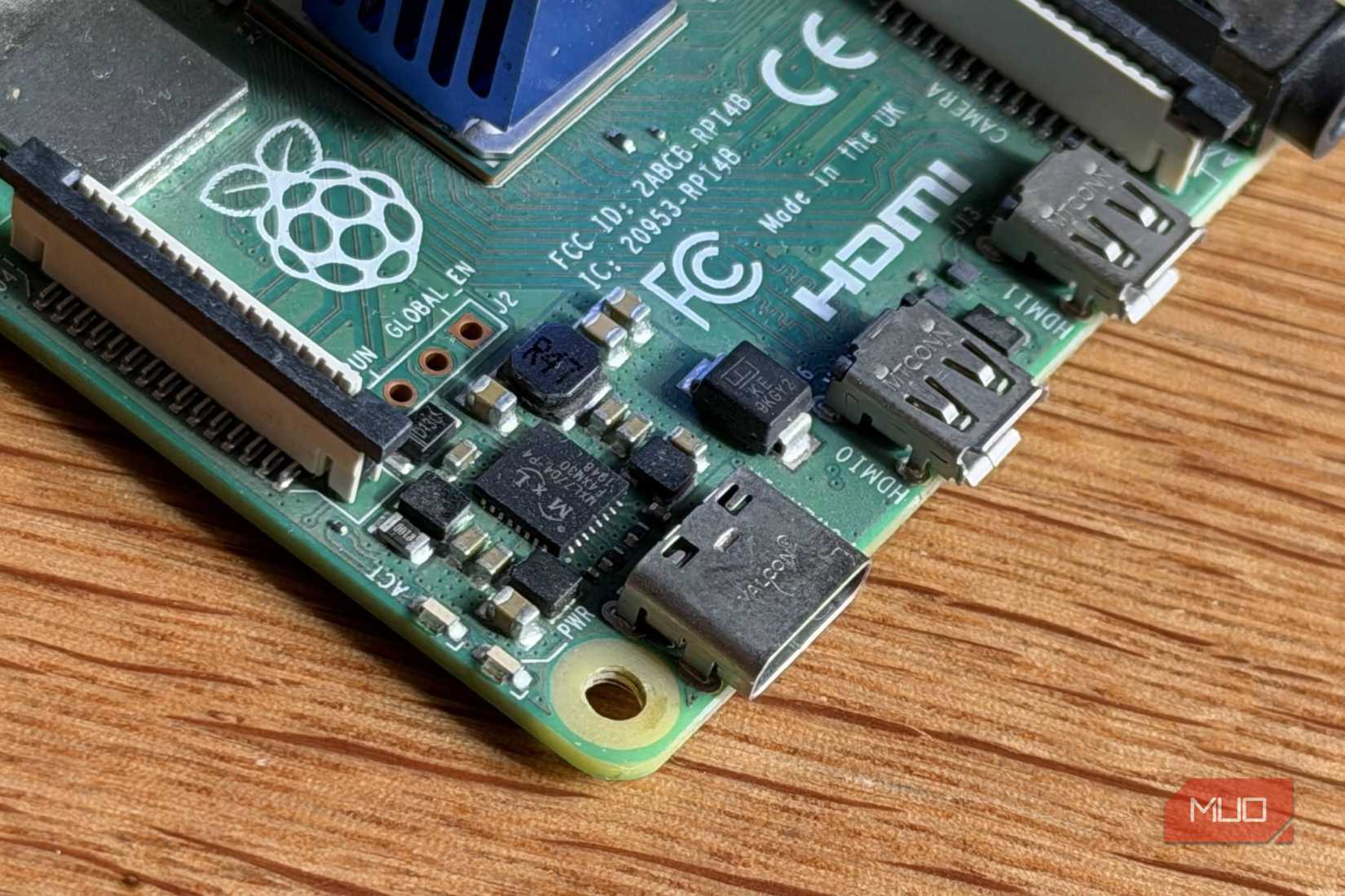 Close up shot of a Raspberry Pi