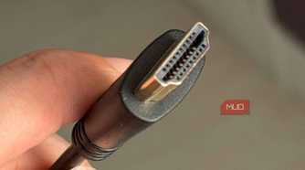 Close up shot of an HDMI connector showing the pins