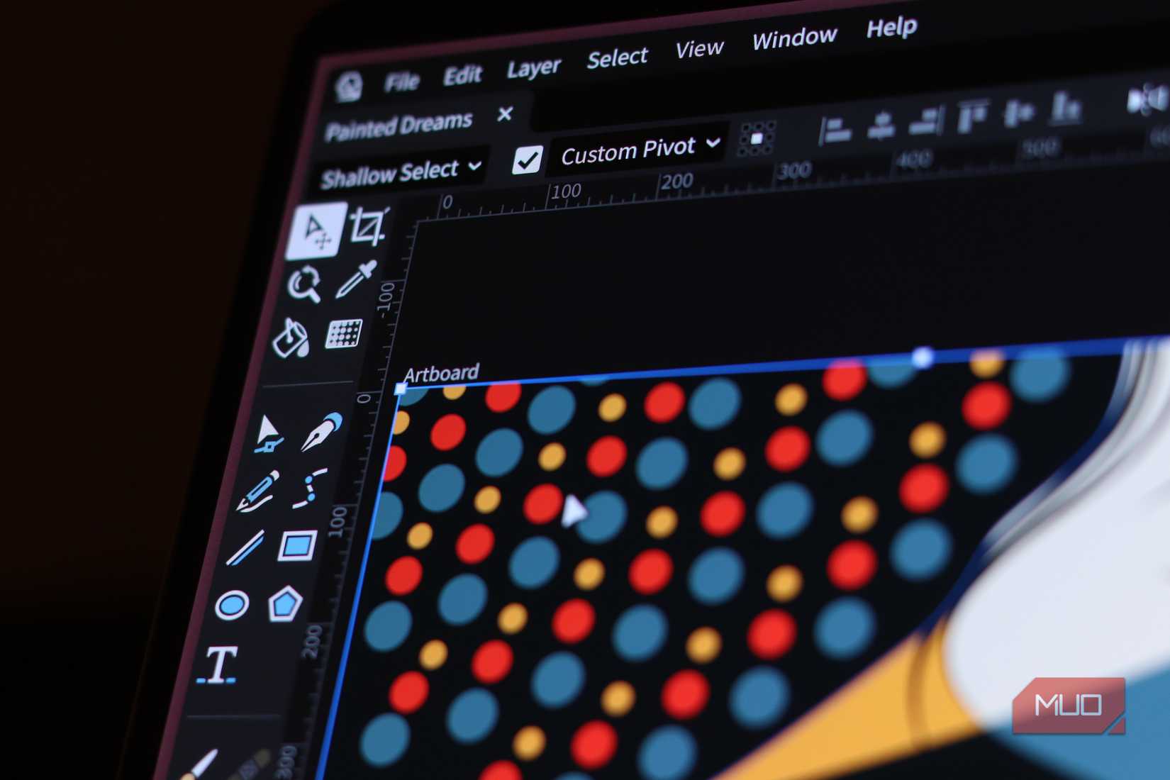 Closeup of Graphite tools panel.