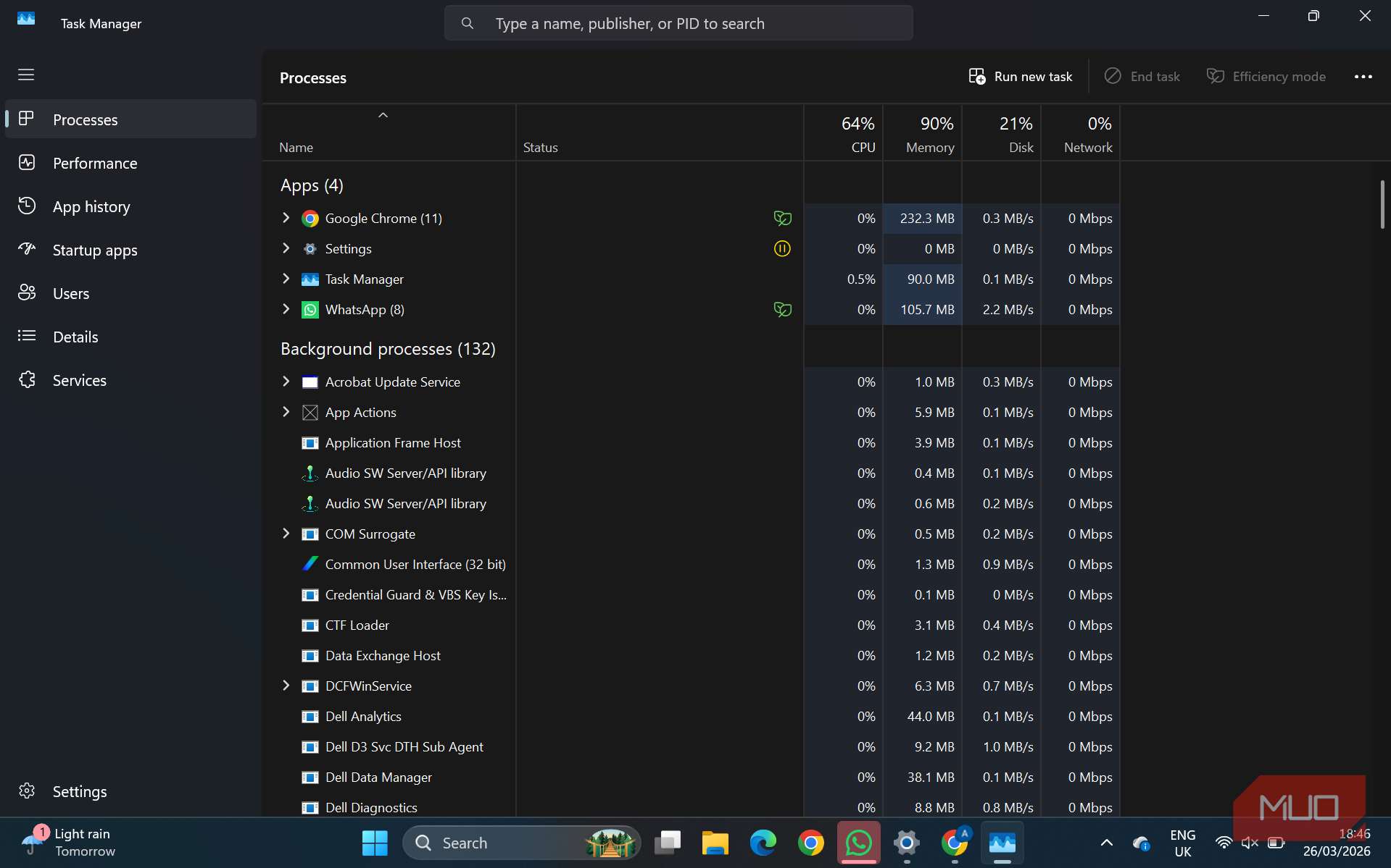 There's a Windows Task Manager tab that shows exactly why your PC is slow