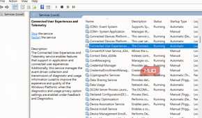 Connected User Experience and Telemetry service selected on Windows 11