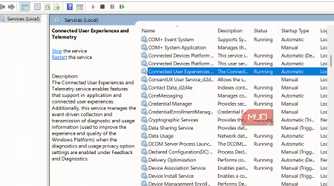 Connected User Experience and Telemetry service selected on Windows 11