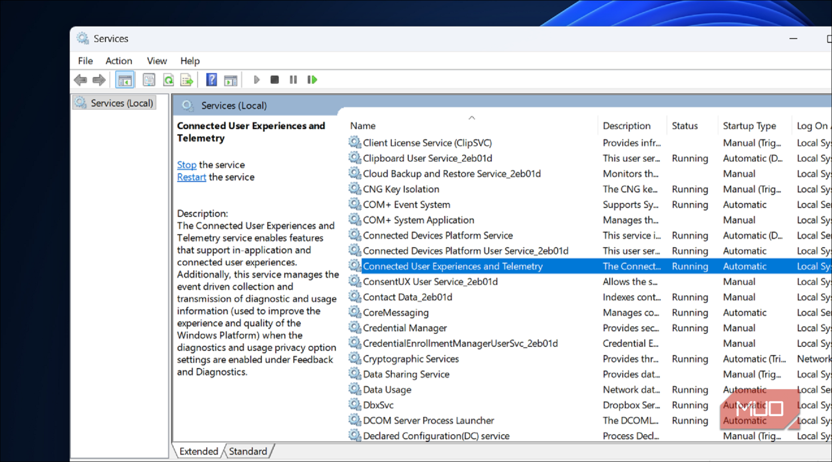 Connected User Experiences and Telemetry service in Windows 11