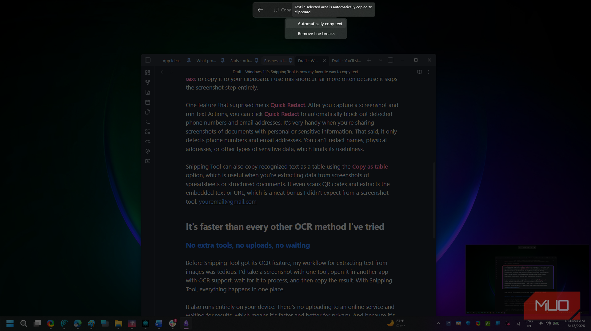 Windows 11's Snipping Tool is now my favorite way to copy text