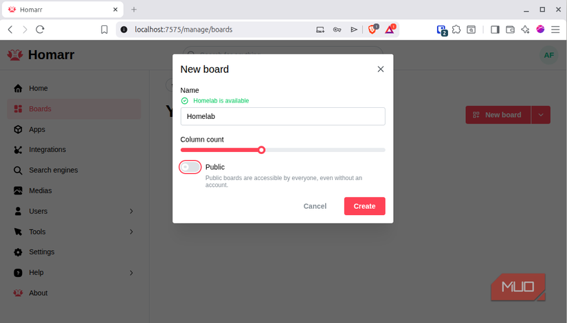 Creating my Homelab board