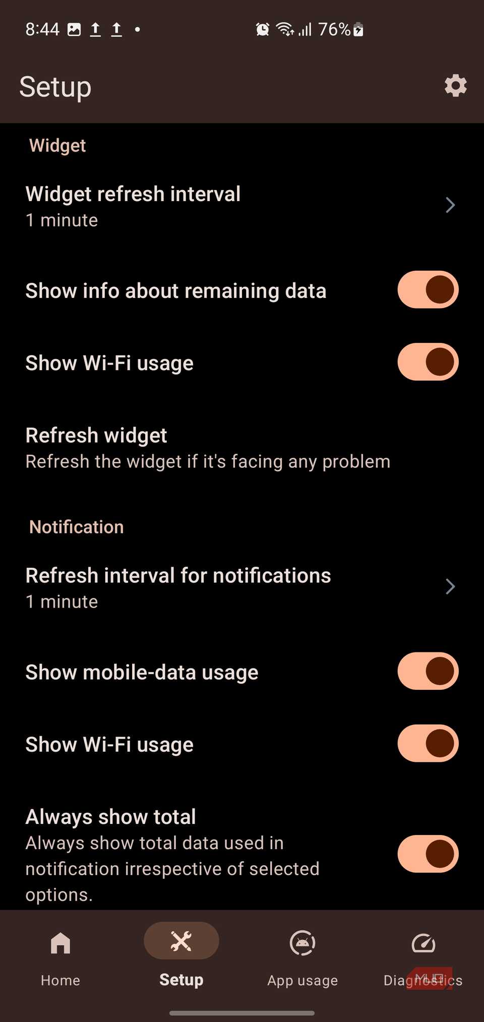 This Android widget shows me exactly how much data I burn daily