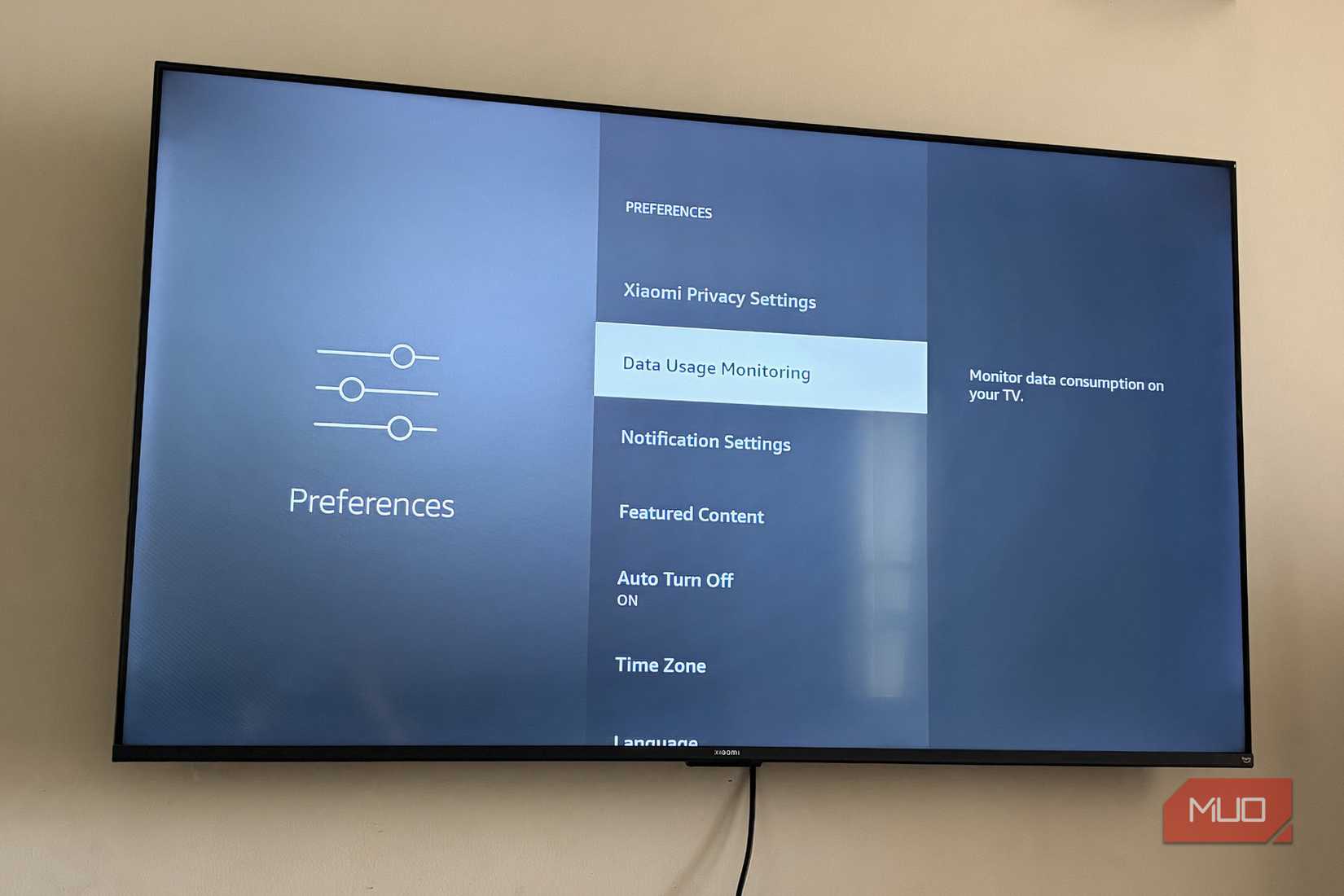 Data Usage monitoring setting on Fire TV