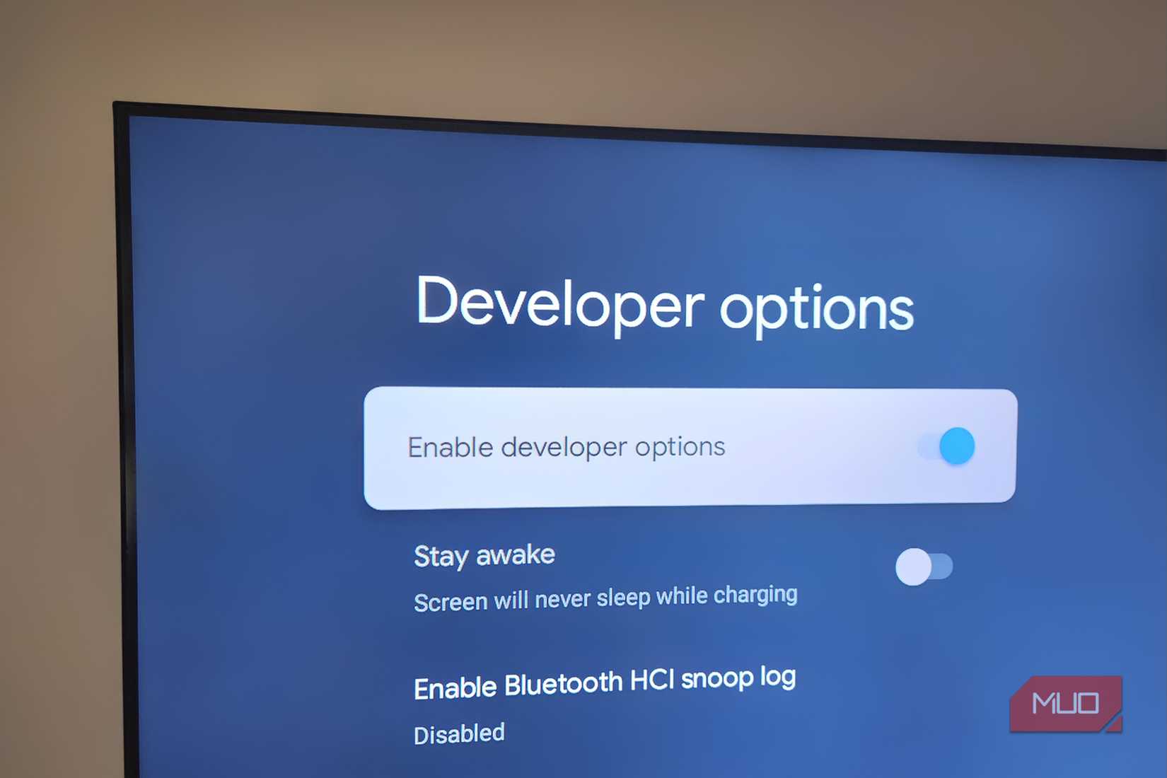 Developer Options on Android TV
