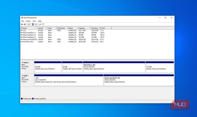 Disk Management in Windows