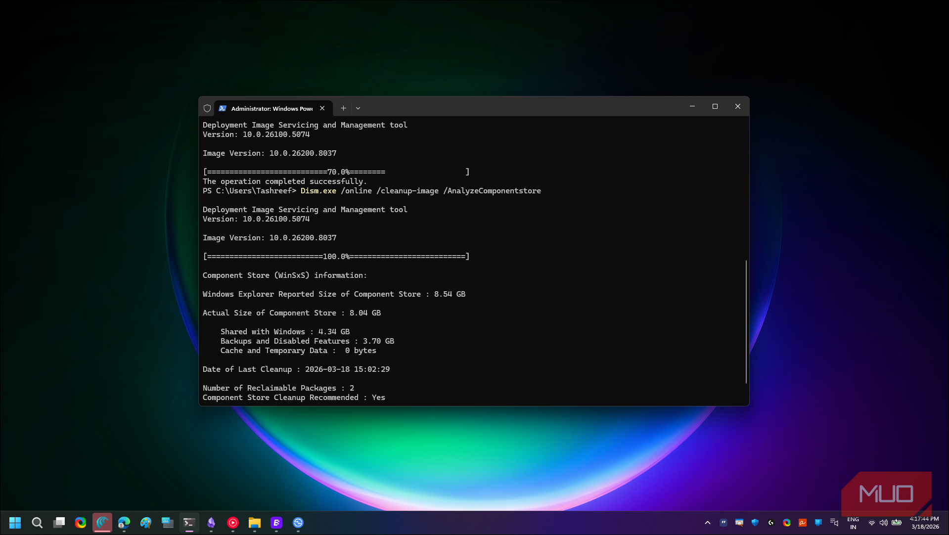 I ran one Disk Cleanup command and recovered 20GB of Windows Update ...