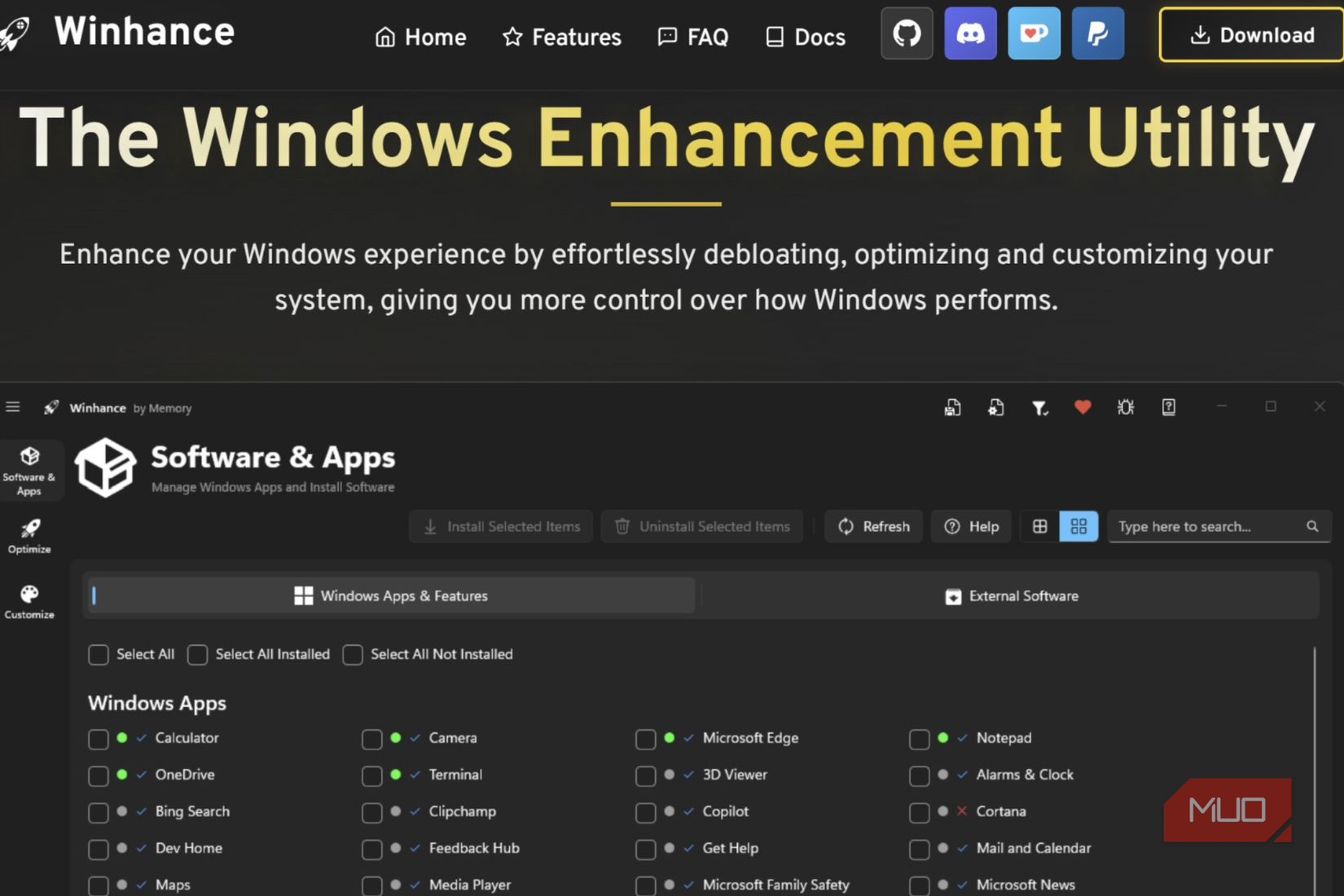 Download Winhance from its official website