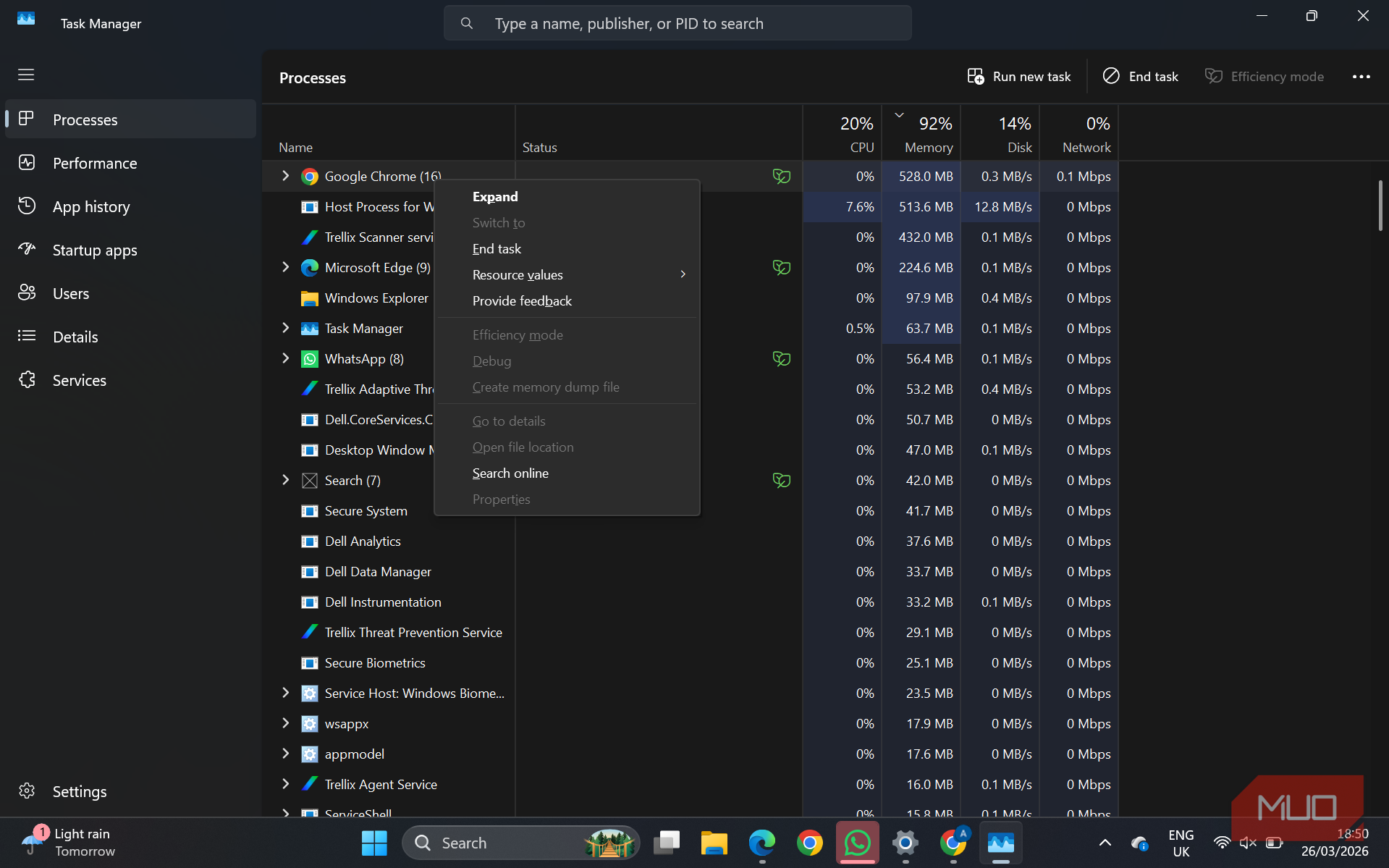 There's a Windows Task Manager tab that shows exactly why your PC is slow