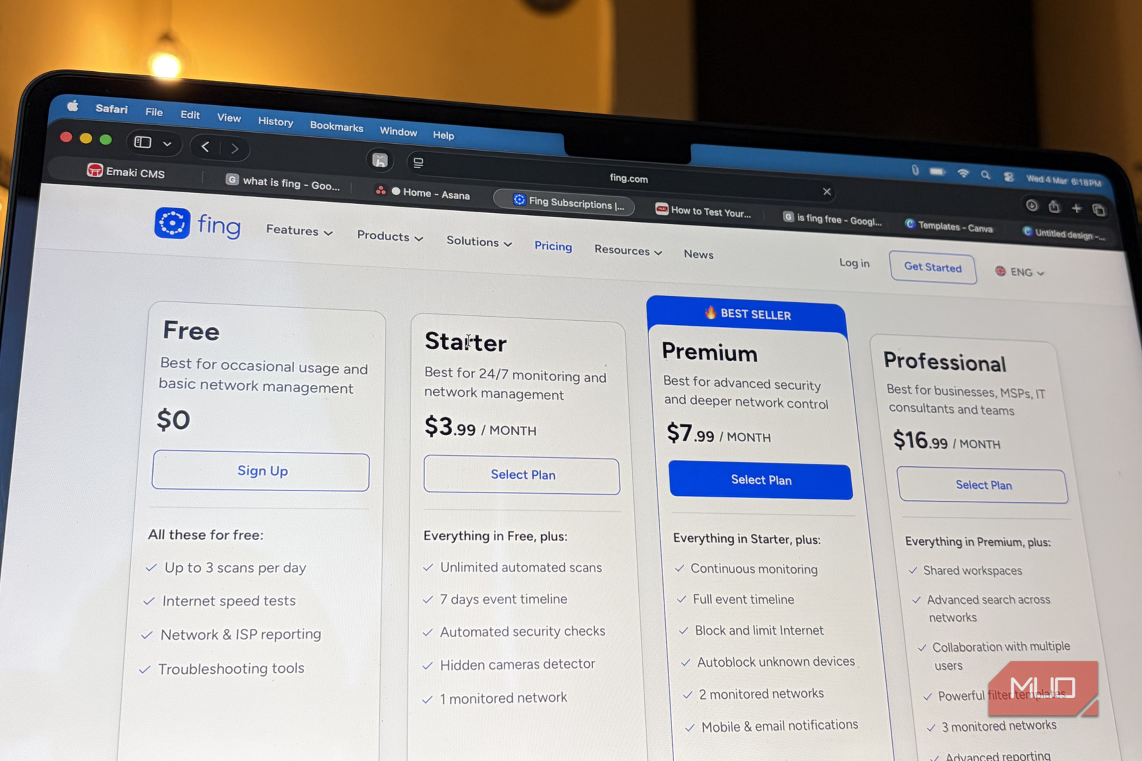 Fing free and premium plans comparison