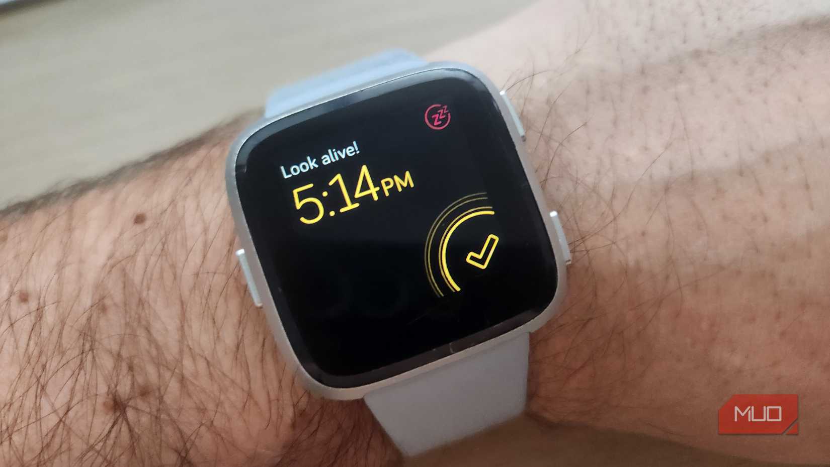 Fitbit alarm clock activated.