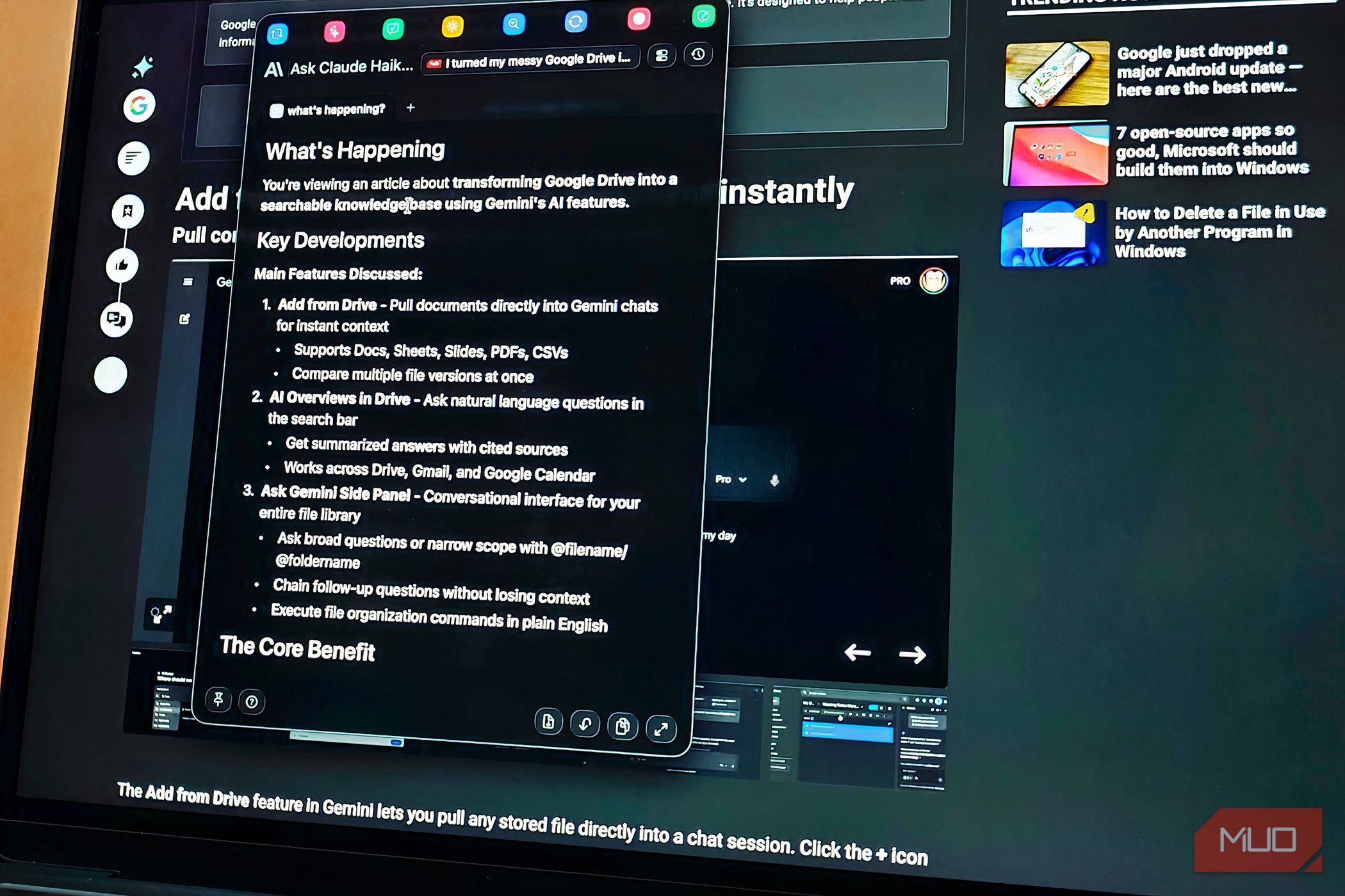 Fluent interface on a MacBook Air screen with browser