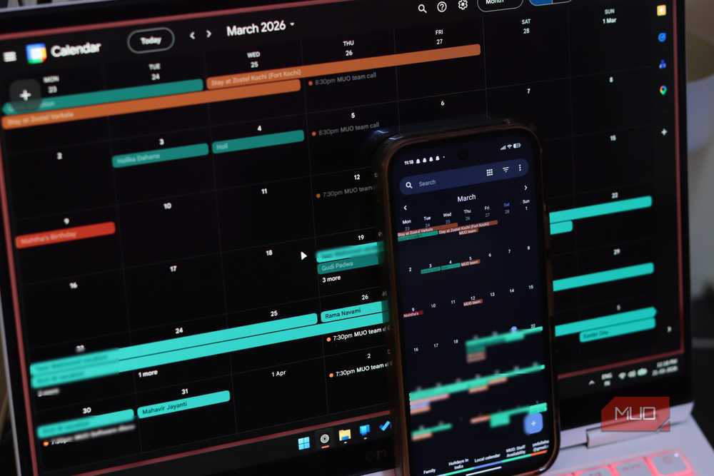 Fossify Calendar alongside Google Calendar