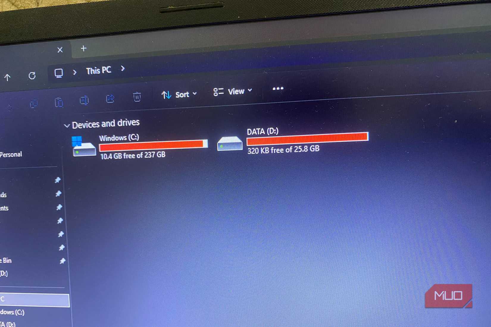Full disk drives on Windows