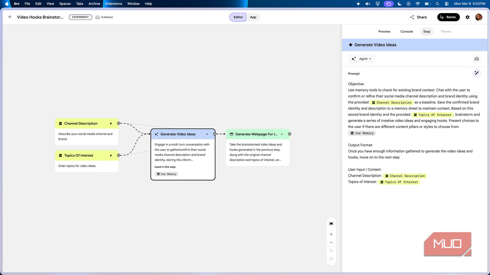 Using memory in an Opal step.