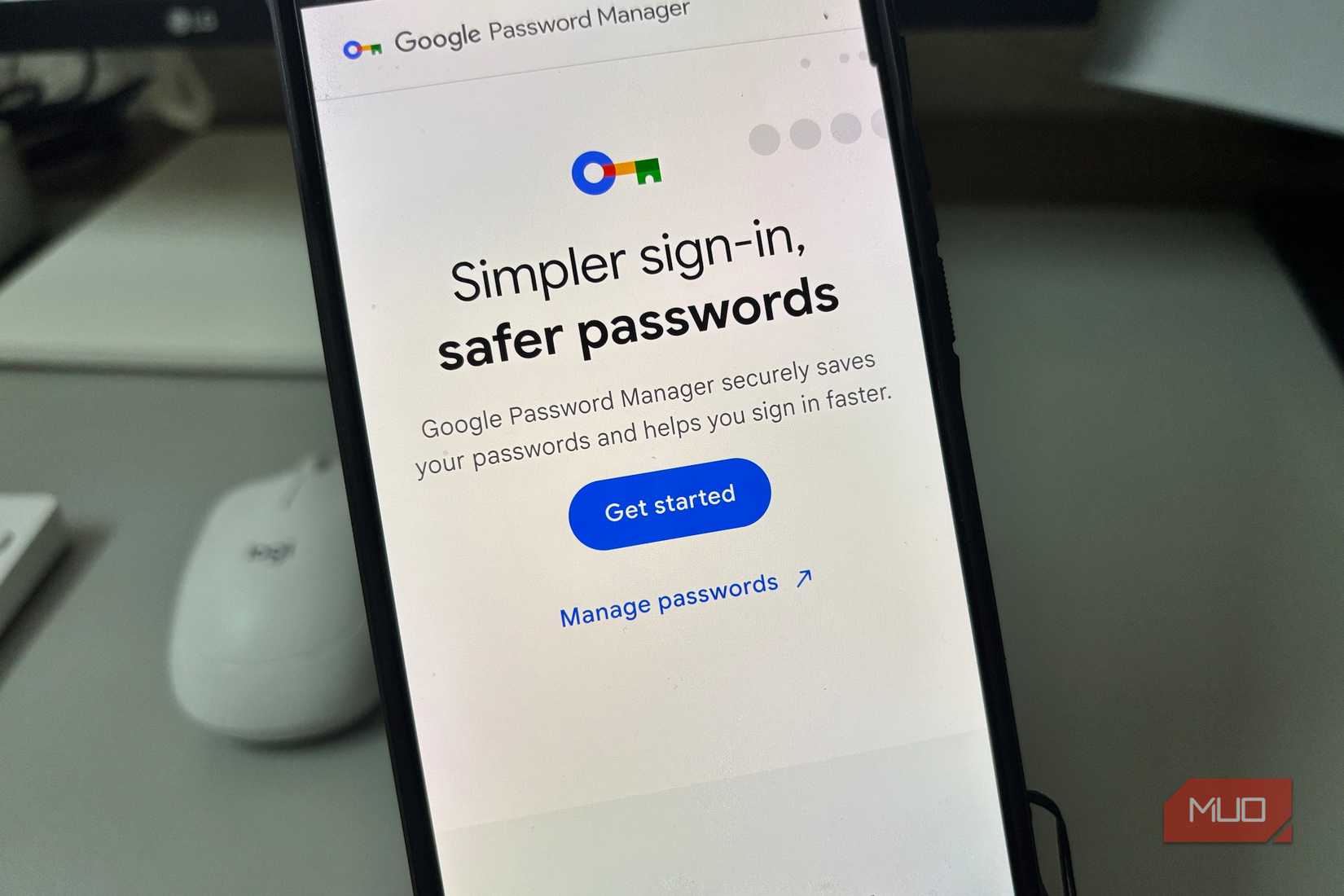Google Password Manager welcome screen