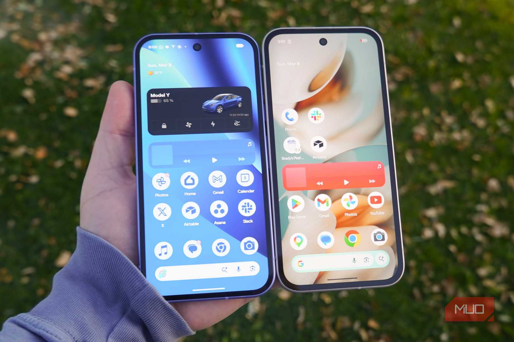 Comparing the display of the Pixel 10a and the Pixel 9a.