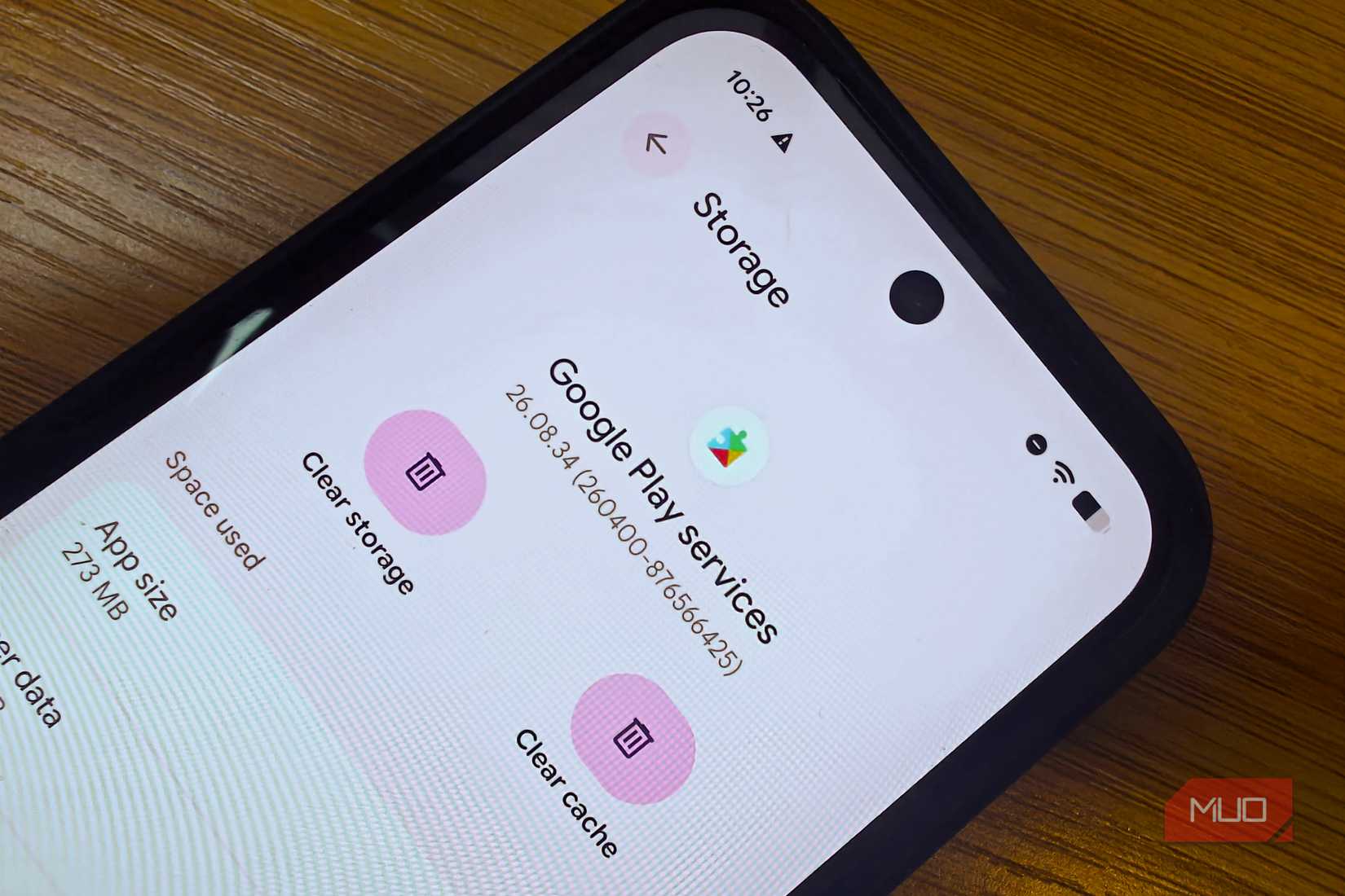 Página de almacenamiento de los servicios de Google Play