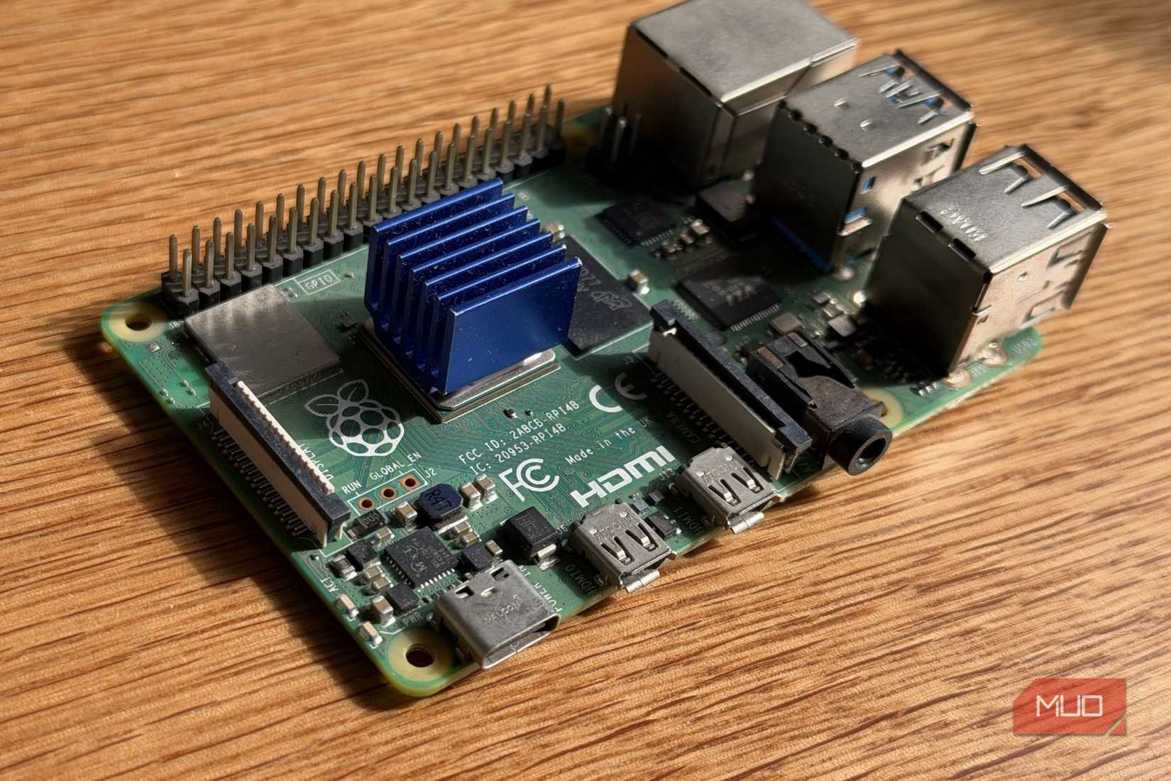 Heatsinks on a Raspberry Pi 4