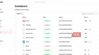 Homarr Docker container view