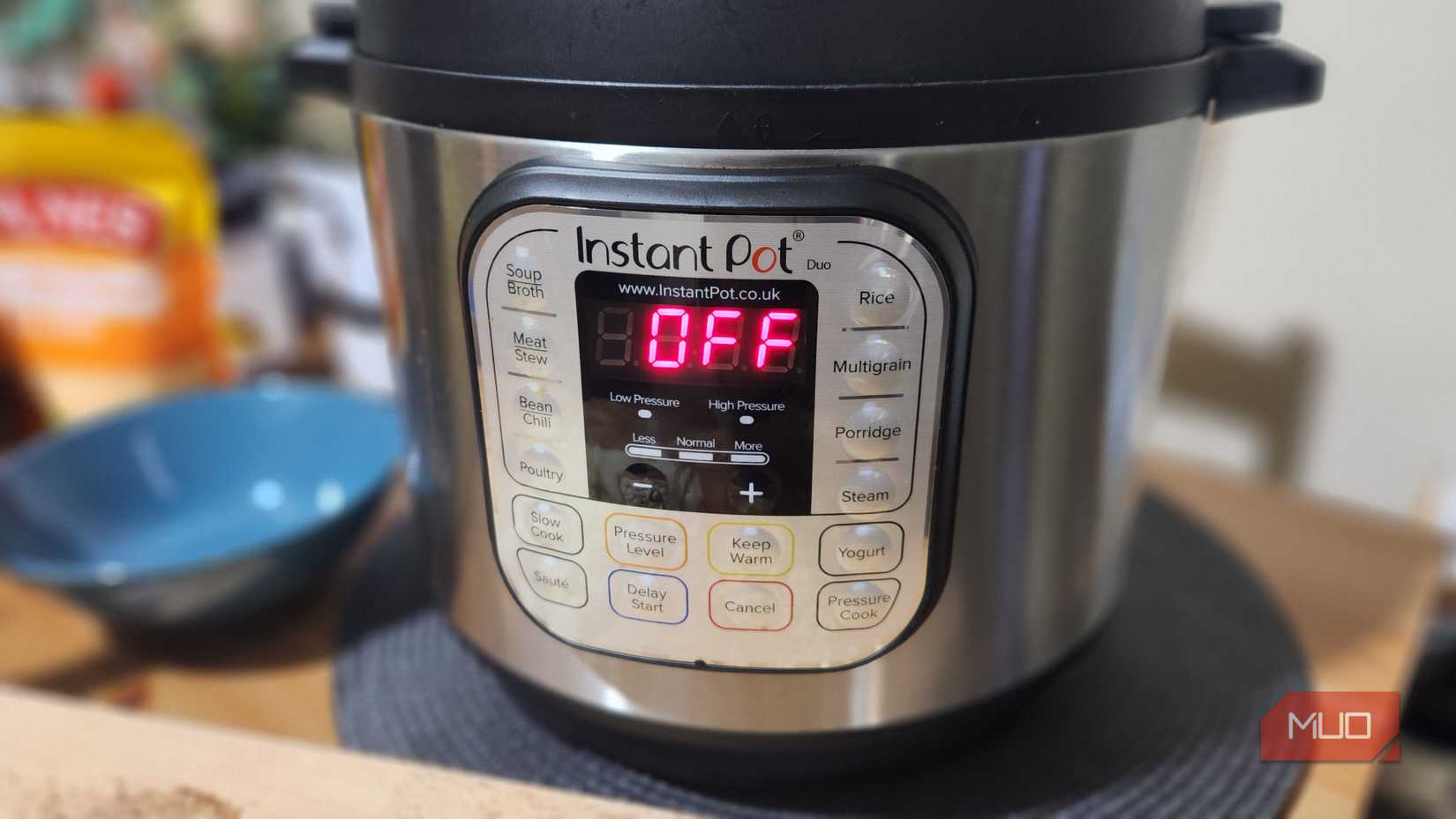 Instant Pot control panel view.