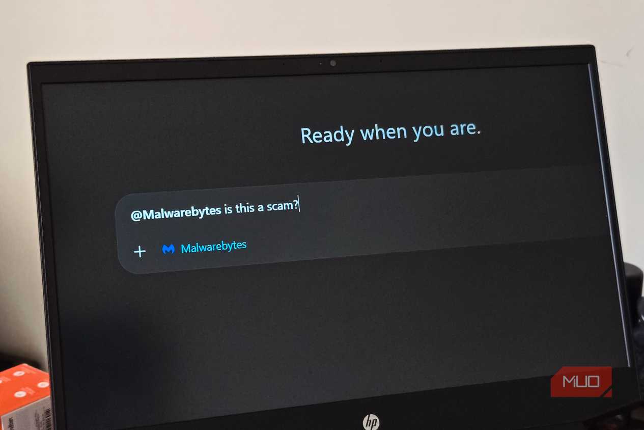 Is this a scam message in ChatGPT with Malwarebytes