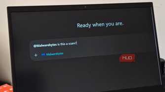 Is this a scam message in ChatGPT with Malwarebytes