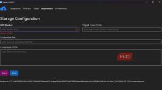 KopiaUI Goggle Cloud storage configuration