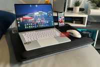LapGear Pro Home Office lap desk with silver gaming laptop